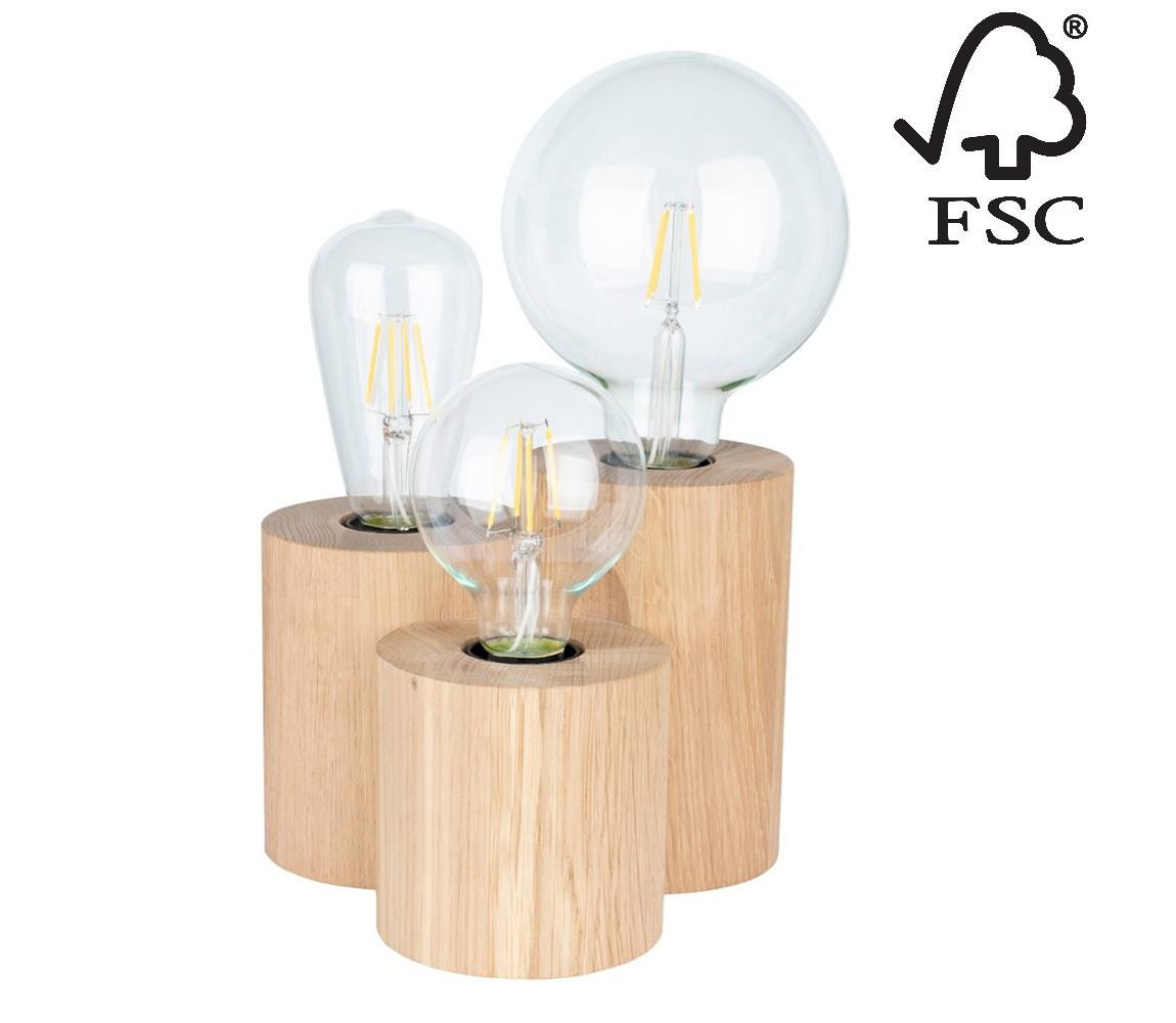 2266374 - Stolní lampa VINCENT 3xE27/15W/230V dub