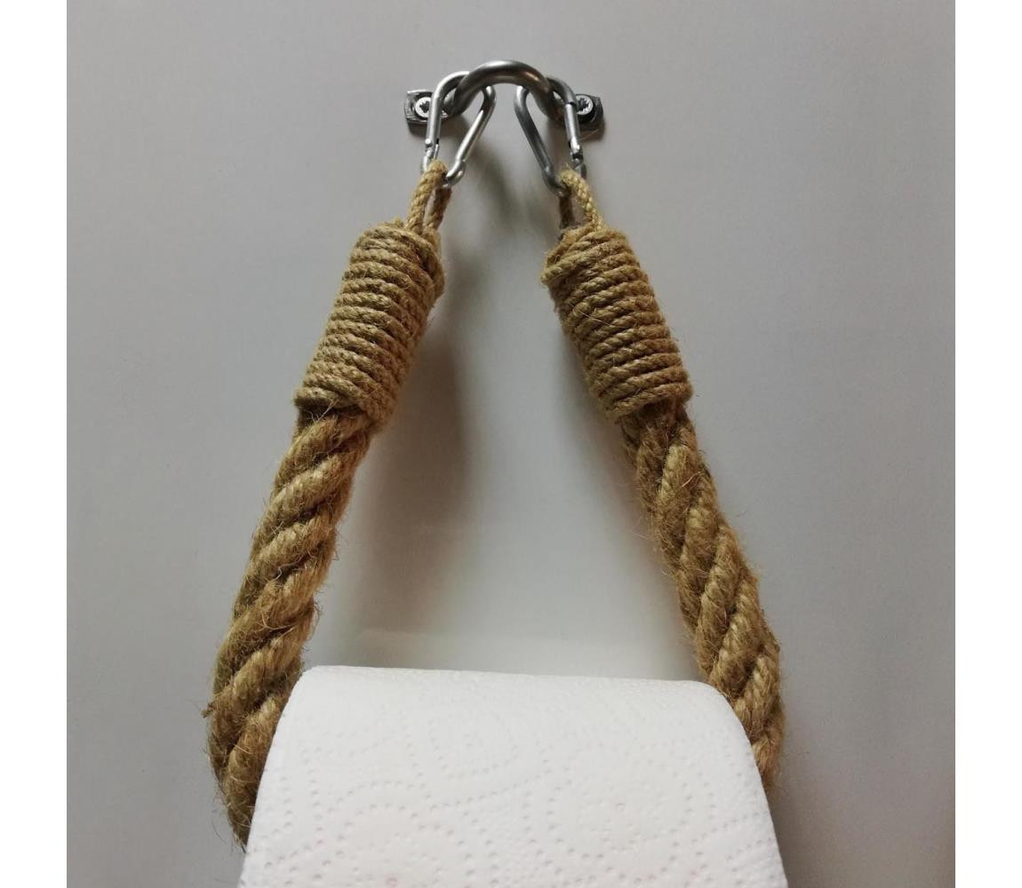 Provazový držák toaletního papíru BORU 22x14 cm hnědá