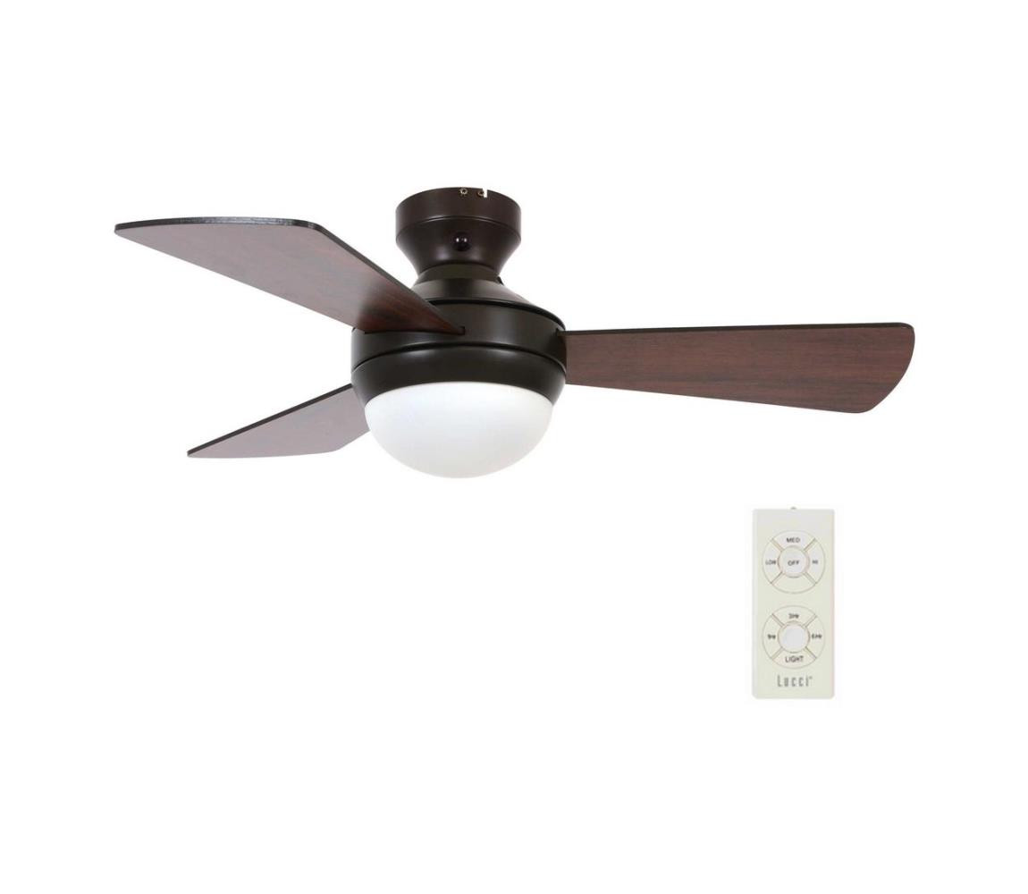 Lucci air Lucci Air 512311- Stropní látor AIRLIE HUGGER 2xE27/15W/230V dřevo/hnědá+DO