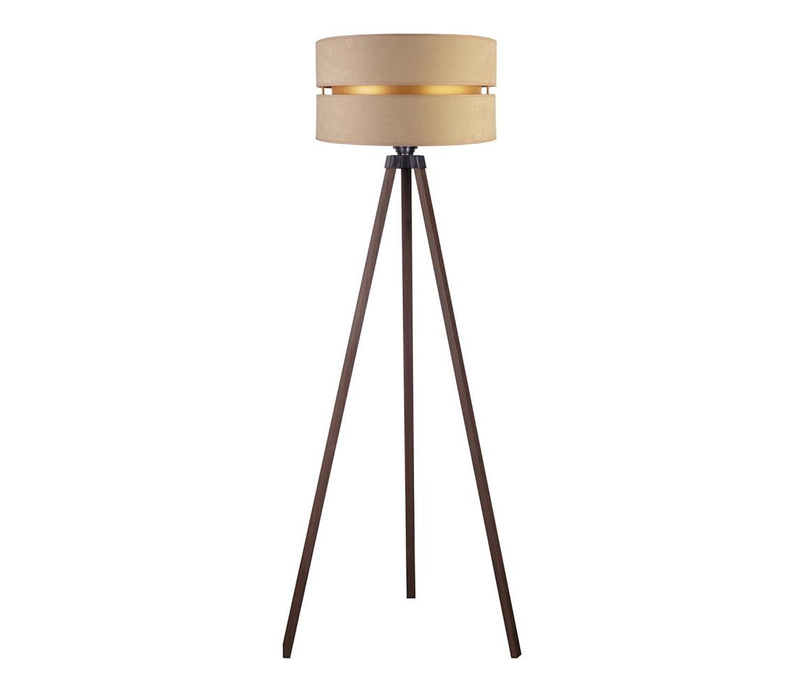- Stojací lampa DUO 1xE27/60W/230V pr. 44 cm béžová/hnědá