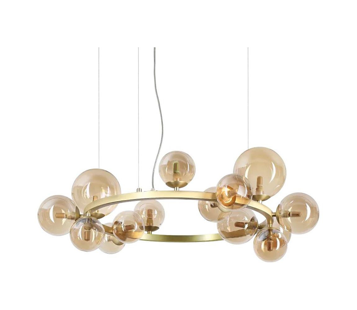 Ideal Lux Ideal Lux - LED Lustr na lanku PERLAGE 14xG9/3W/230V pr. 85 cm zlatá/kouřová