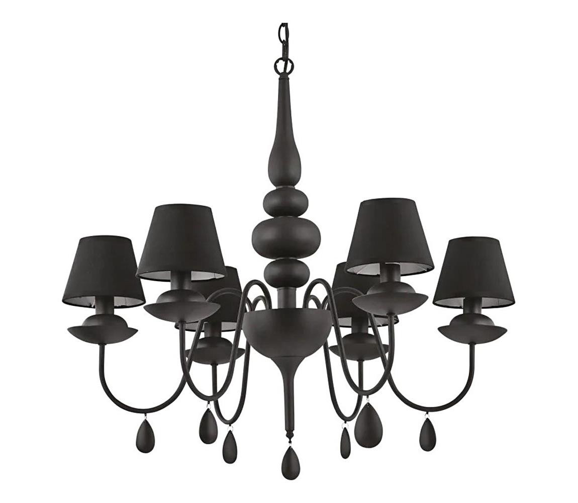Ideal Lux Ideal Lux - Lustr na řetězu BLANCHE 6xE14/4W/230V pr. 75 cm černá