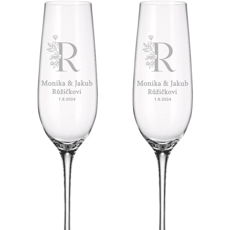 Dekorant svatby Svatební sklenice na šampaňské NOVOMANŽELÉ 270 ml 2KS