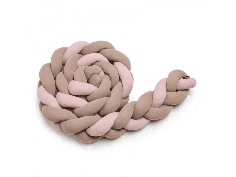 T-TOMI Pletený mantinel 360 cm Pink-Mocca