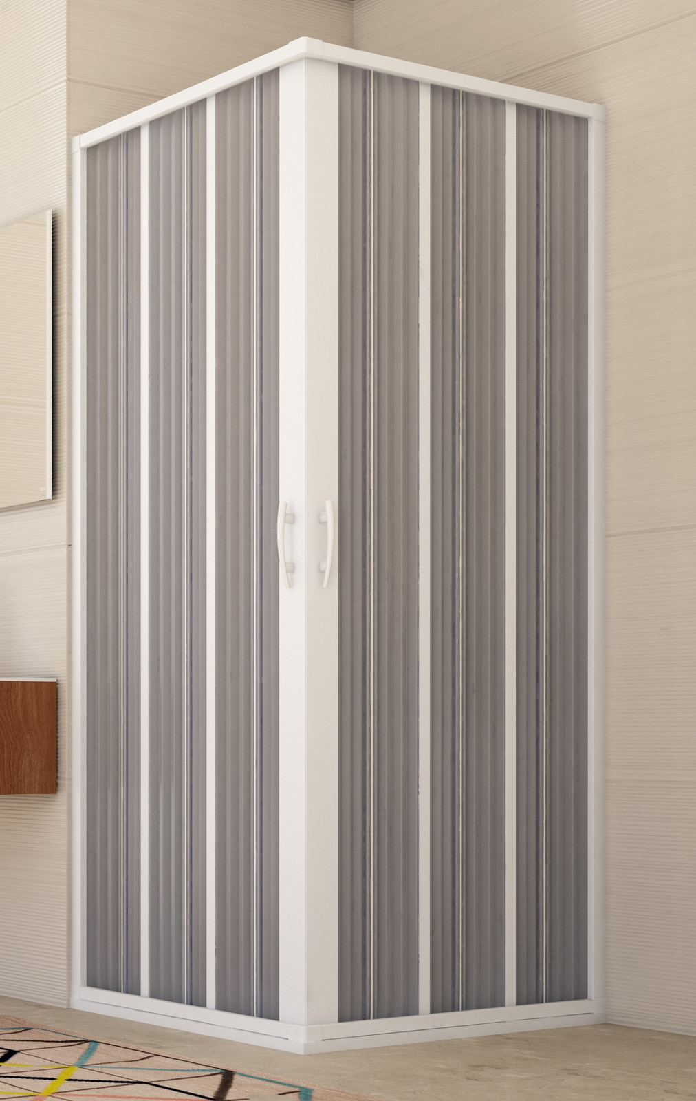 Forte Sprchová zástěna čtvercová 100 x 100 cm shrnovací dveře s rohovým vstupem FLEX - GIOVE NEW - ZÁSTĚNU LZE UPRAVOVAT, ZKRACOVAT NA POTŘEBNÝ ROZMĚR