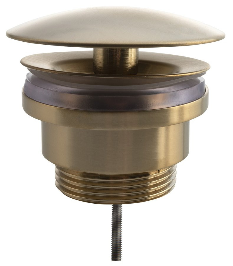 Silfra Umyvadlová výpust 5/4“, neuzavíratelná, velká zátka, 5-55mm, zlato mat