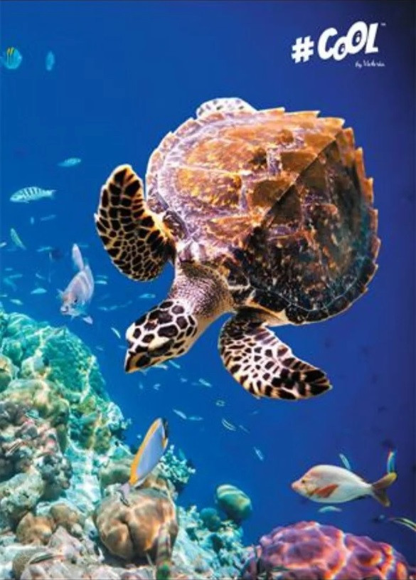 Victoria Victoria,  ISVFC76, školní sešit Waterworld, nelinkovaný, 80 listů, A4, 1 ks Motiv: Číslo 1