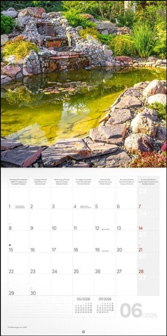 Poznámkový kalendář Zahrady 2026 - nástěnný kalendář