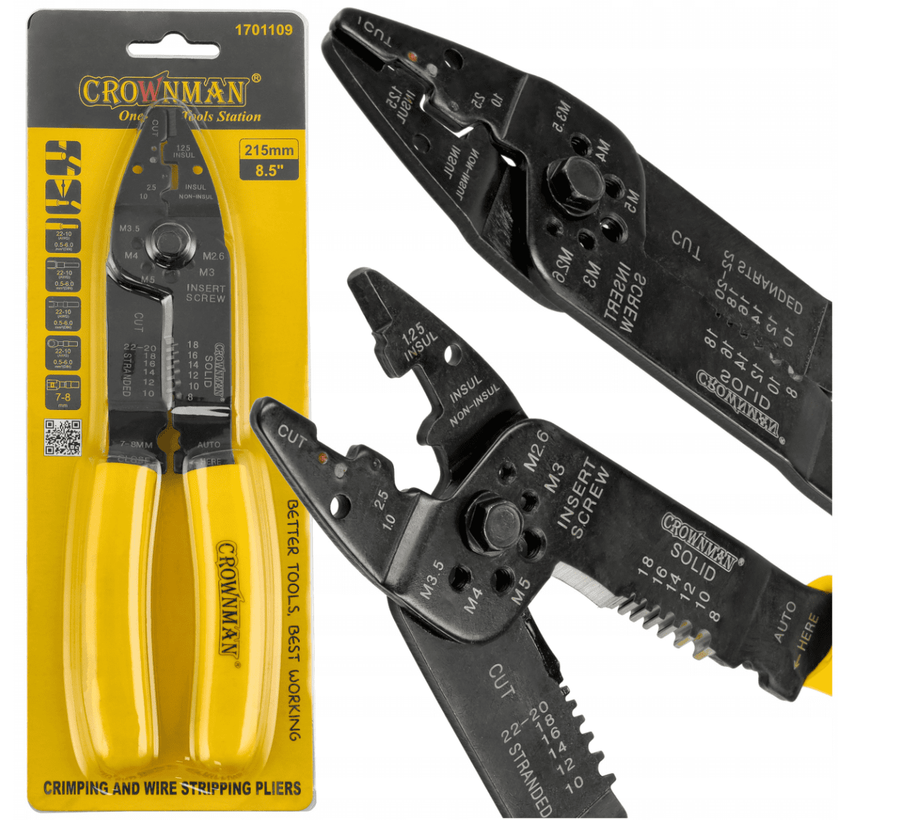 Berge Odizolovací a krimpovací kleště na kabely 215mm