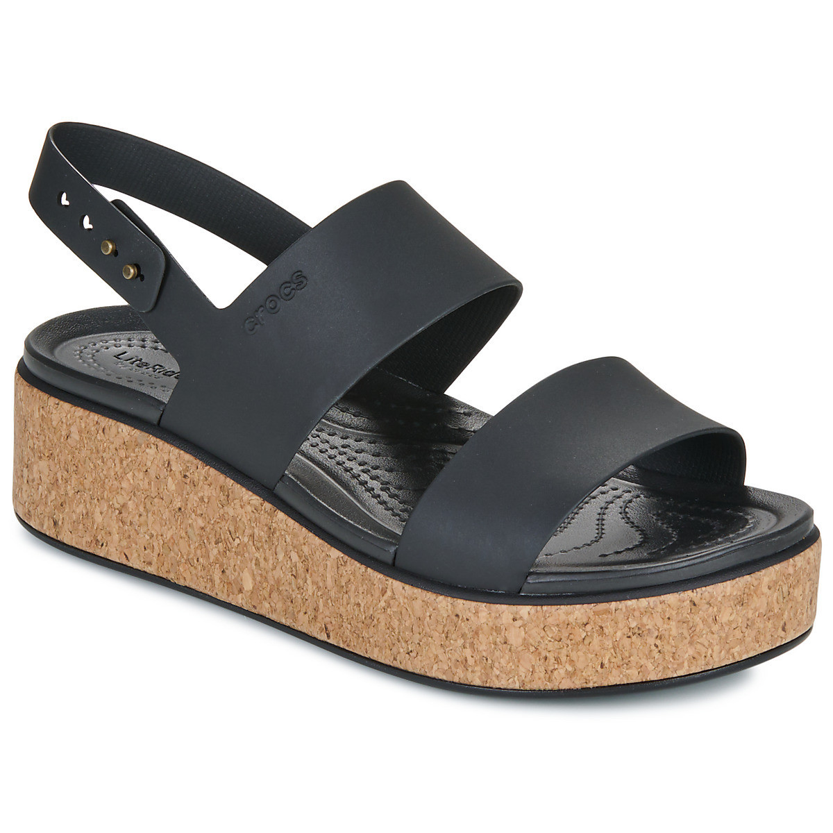 Crocs  Brooklyn Cork Low Wedge  Černá