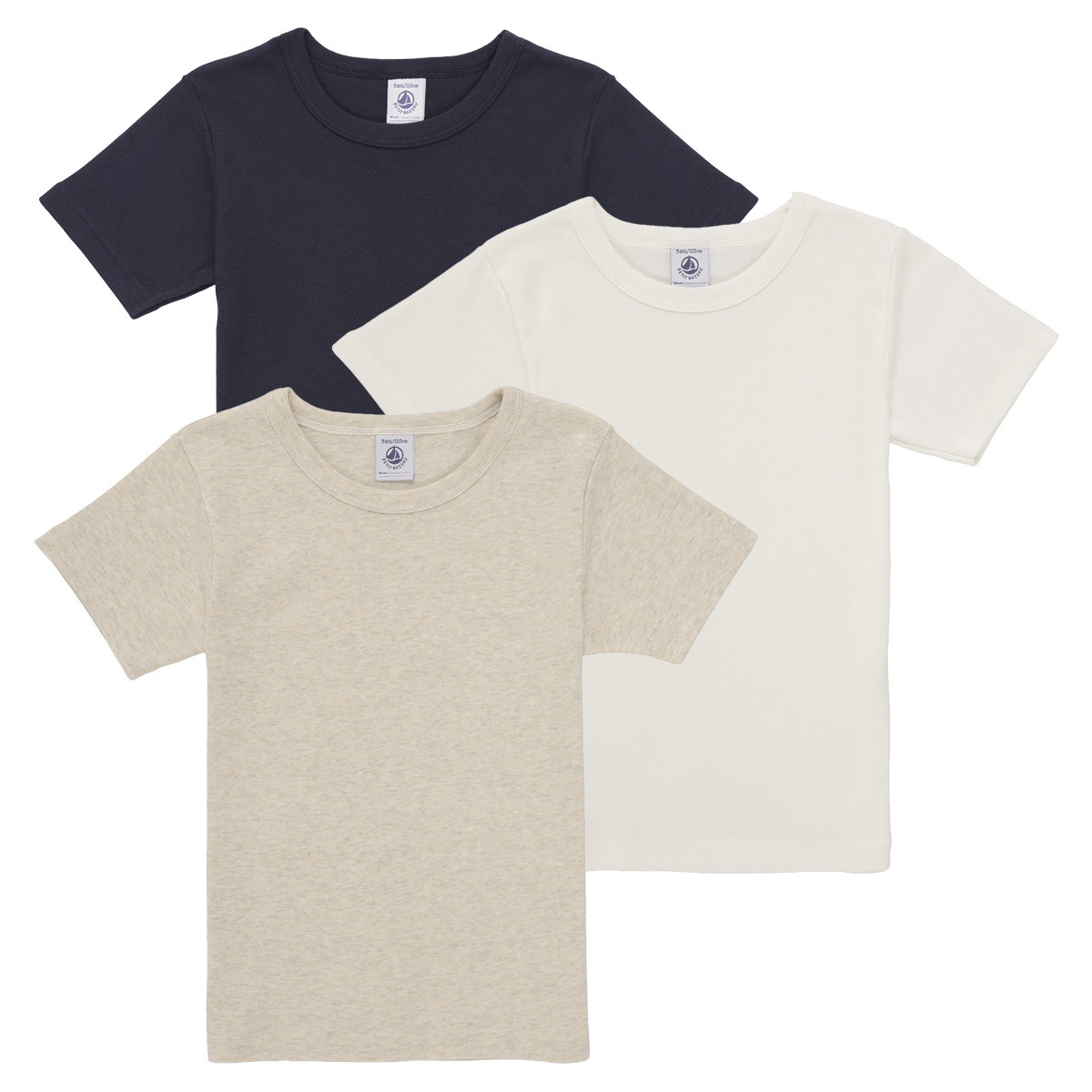 Petit Bateau  3 TEE SHIRTS MC  ruznobarevne