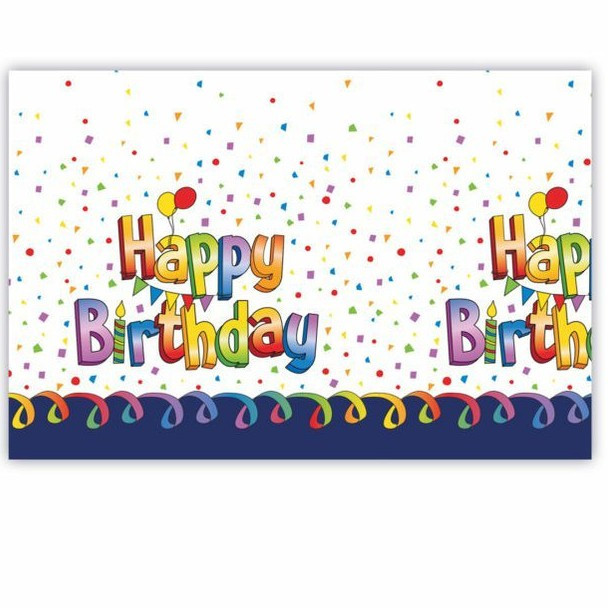 Plastový ubrus Happy Birthday 120 x 180 cm