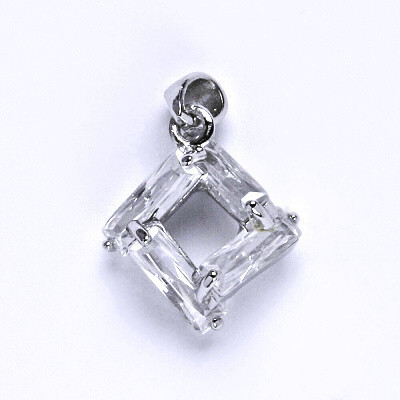 Přívěsek stříbrný, syntetický čirý zirkon, váha 2,36 g