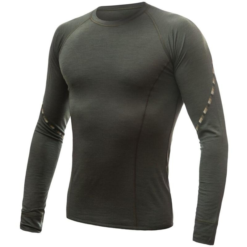 Triko Sensor Merino Air - pánské, dlouhý, olivová zelená - Velikost S