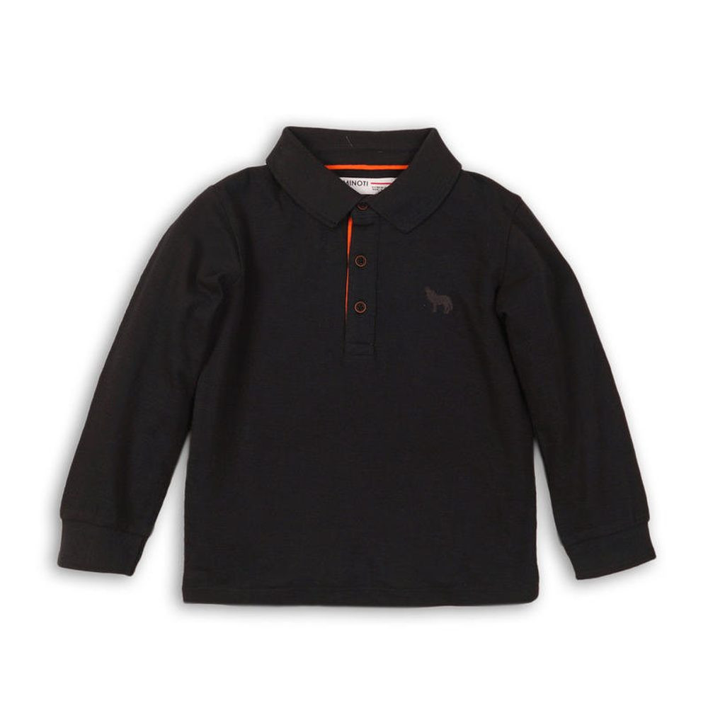 Tričko chlapecké POLO bavlněné s dlouhým rukávem, Minoti, SCOUT 6, antracit - 146/152 | 11/12let