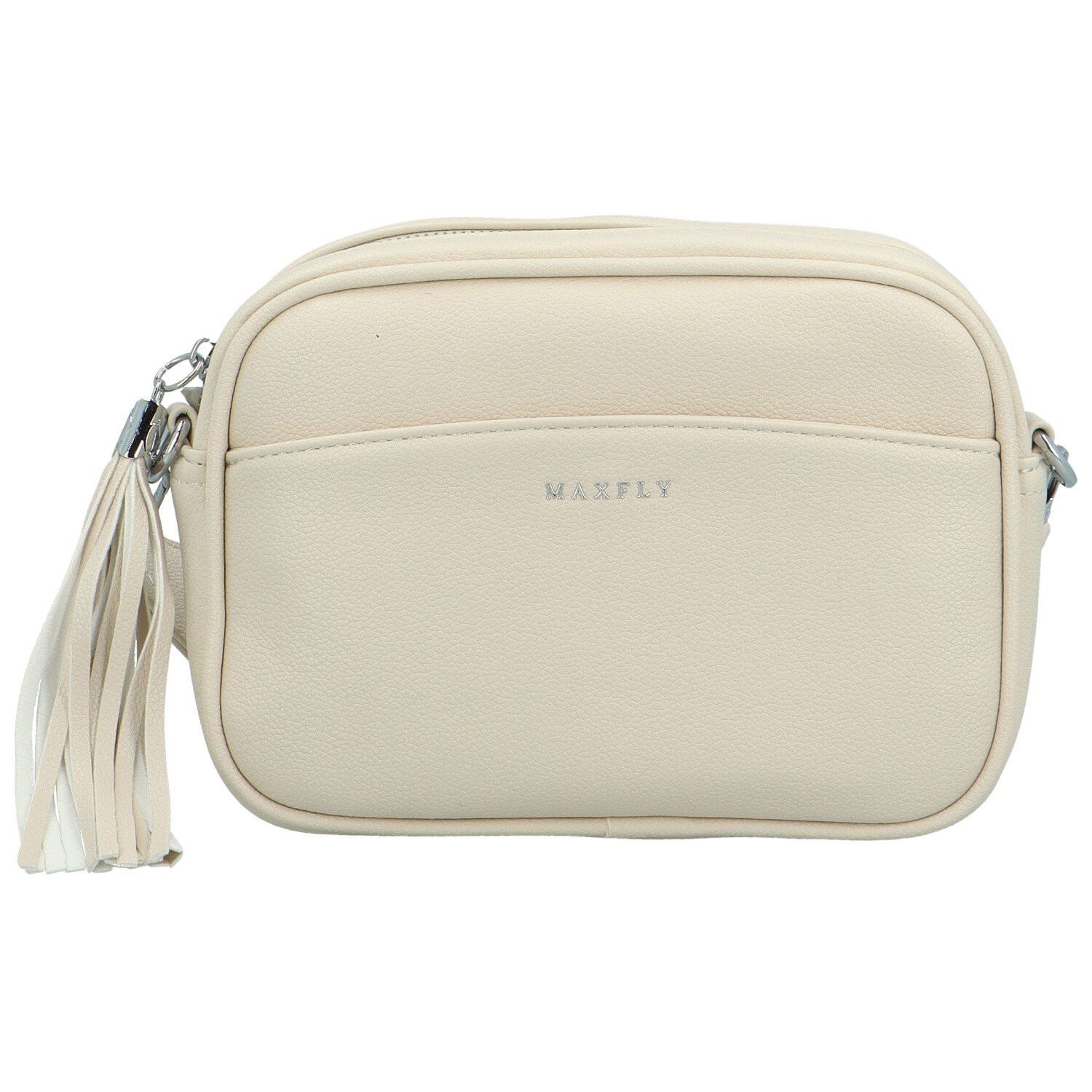 Stylová dámská koženková crossbody MaxFly Rozana, krémová