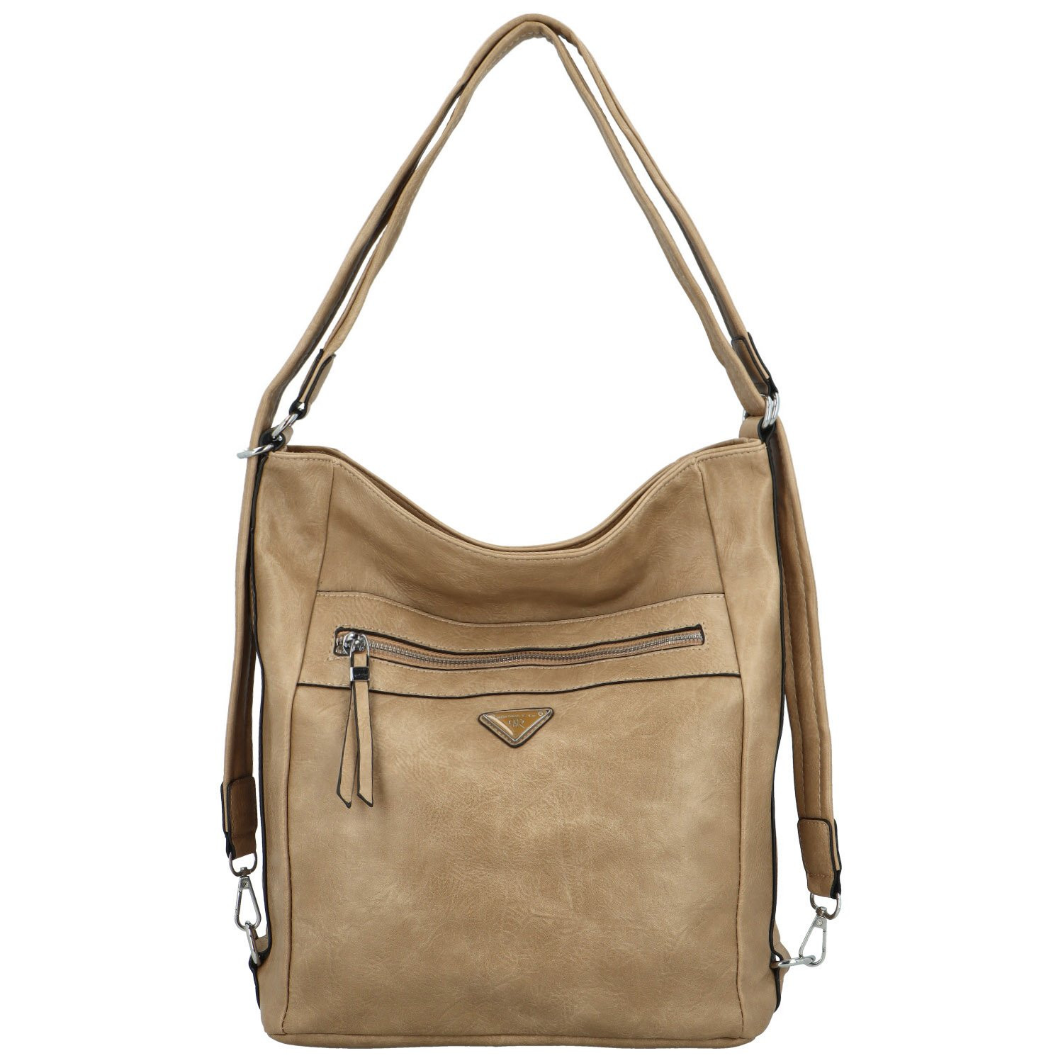 Praktická dámská koženková kabelka/batoh Ida new, béžová