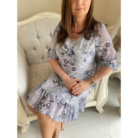 Dámské šaty Alice s 3/4 rukávem, Velikost 44, Barva Šedá Vionnetta 0020095