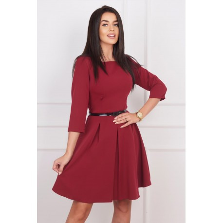 Dámské šaty Alessandra s 3/4 rukávem bordó, Velikost 36, Barva Bordó Gotta 0020035