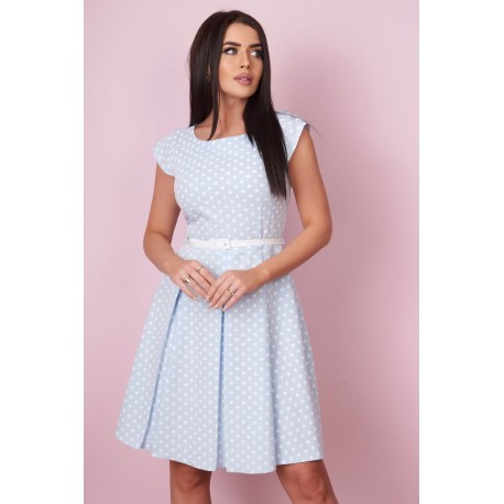 Dámské šaty ANDREE s puntíky, Velikost 44, Barva Světle modrá Gotta 0020057