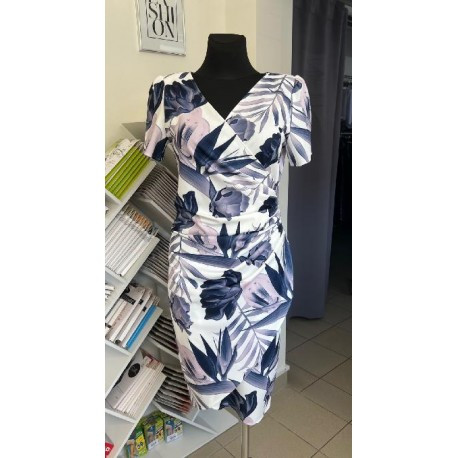 Pouzdrové zavinovaní šaty DEBORA, Velikost 42, Barva Modrá Botega Elena 0020332