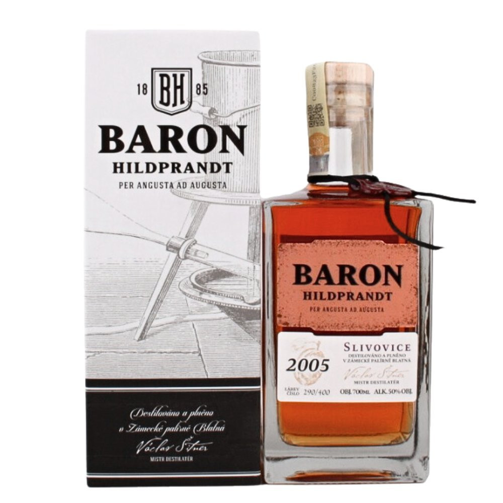 Gravírování: Baron Hildprandt Slivovice 2005 0,7l 50% GB L.E.
