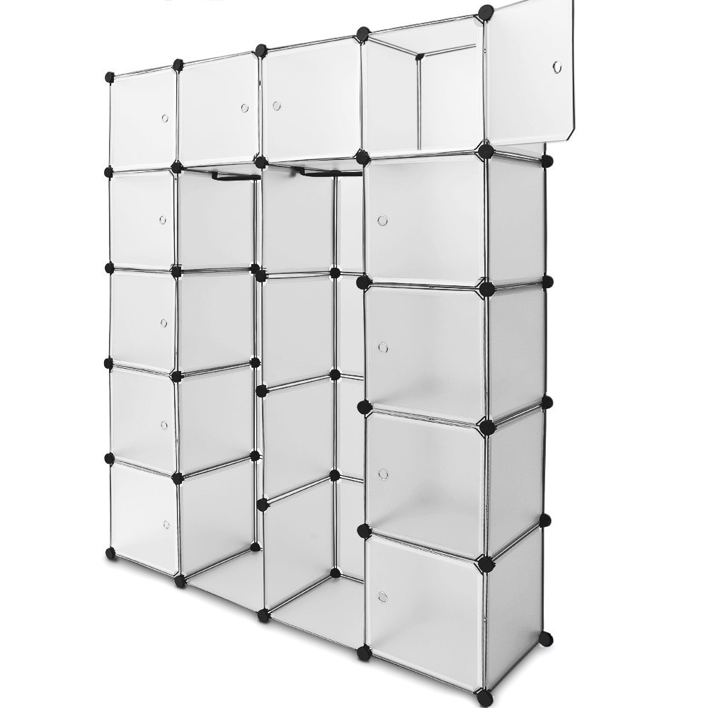 Goleto Variabilní regálový systém na boty 150 x 37 x 190 cm | bílý