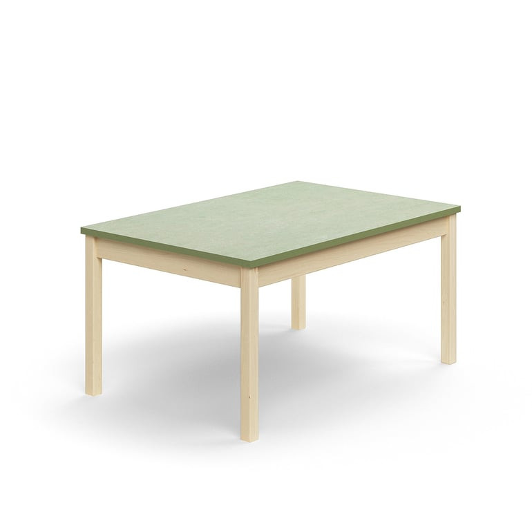 Stůl DECIBEL, 1200x800x590 mm, akustické linoleum, bříza/zelenošedá
