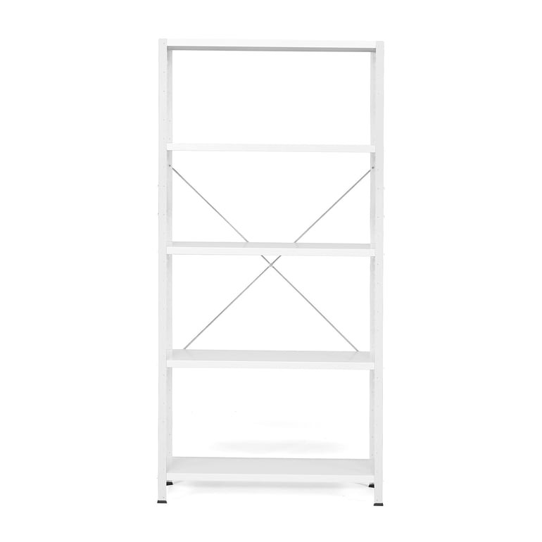 Kovový regál IDEAL, 5 polic, 1970x1010x500 mm, světle šedý