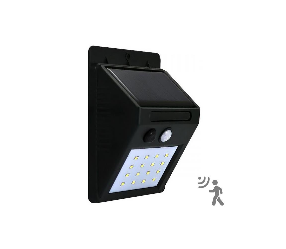 LED Solární nástěnné svítidlo se senzorem LED/2,2W IP44