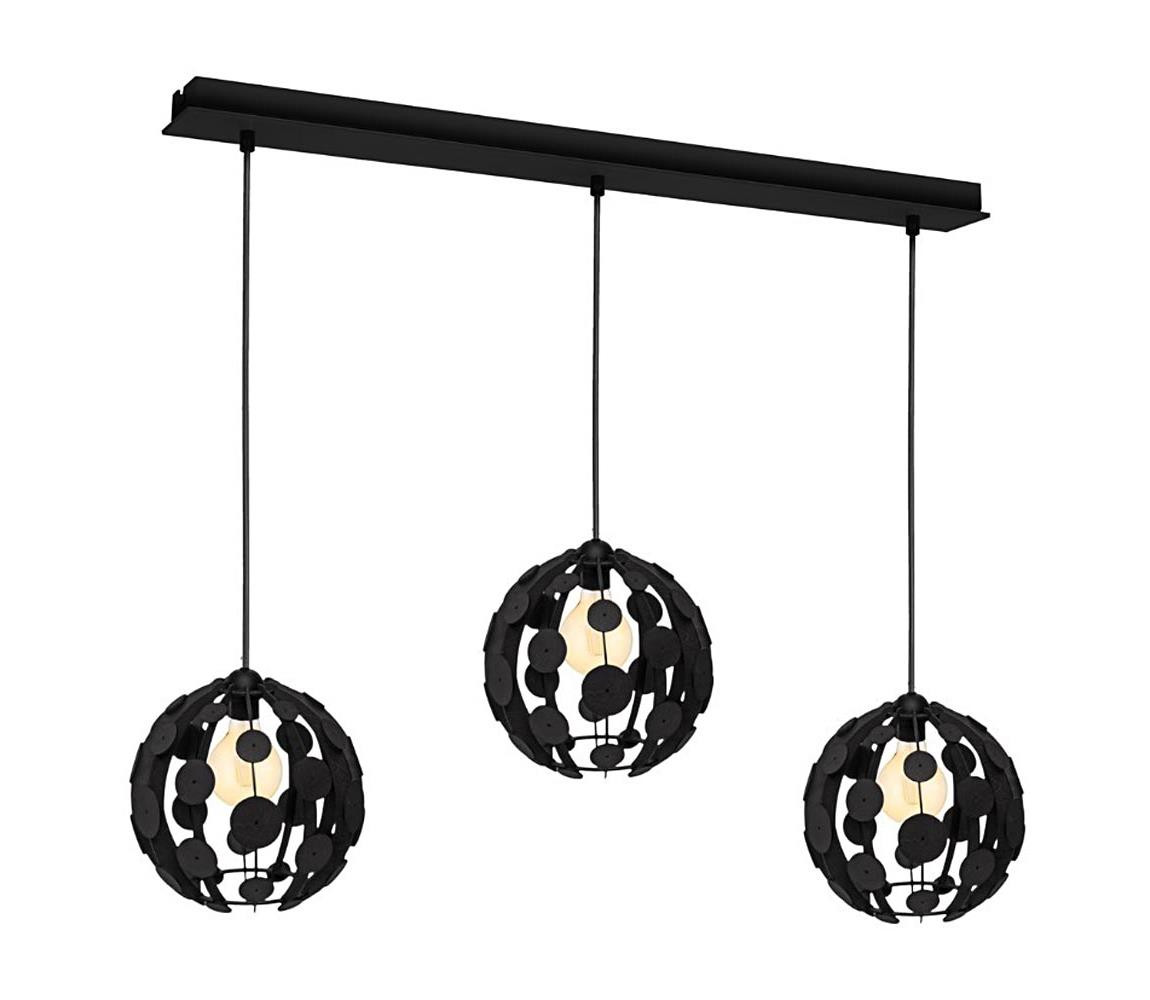 Lustr na lanku GAIA 3xE27/60W/230V černá/hnědá