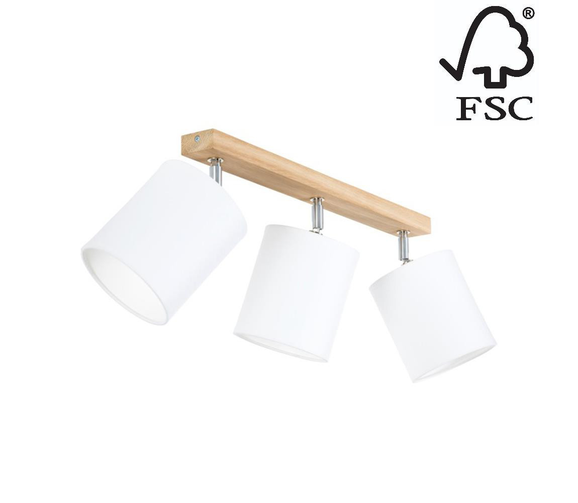 56744374 - Bodové svítidlo APRILLIA 3xE27/25W/230V dub bílá