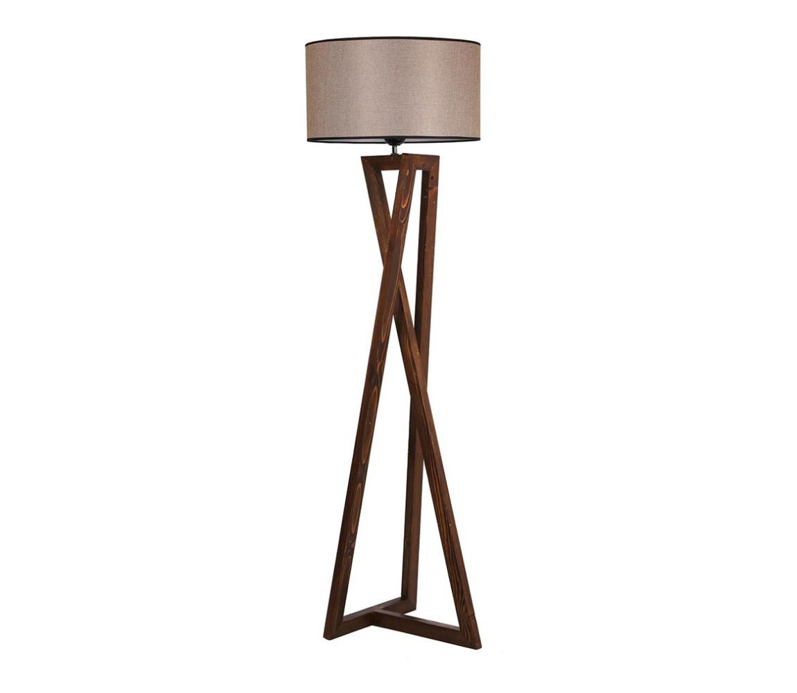 Stojací lampa MACKA 1xE27/60W/230V béžová/hnědá