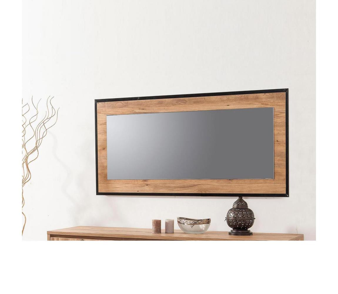Nástěnné zrcadlo QUANTUM 60x110 cm hnědá/černá