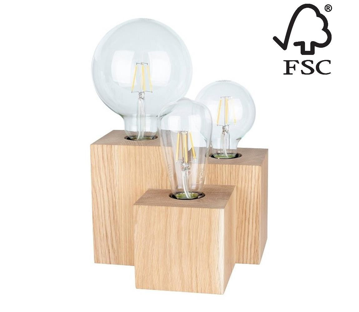 2276374 - Stolní lampa VINCENT 3xE27/15W/230V dub