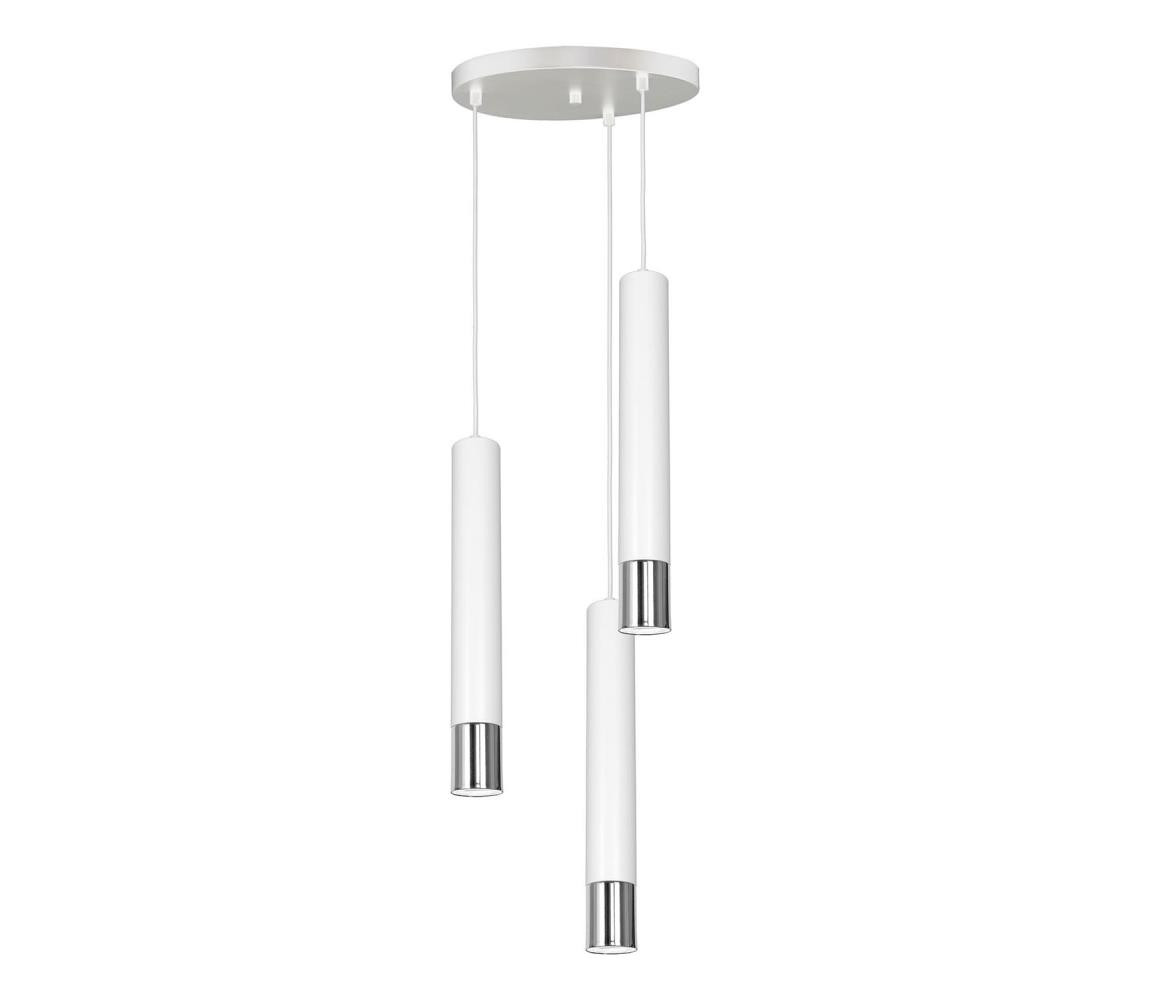Lustr na lanku NEST 3xGU10/8W/230V bílá/lesklý chrom