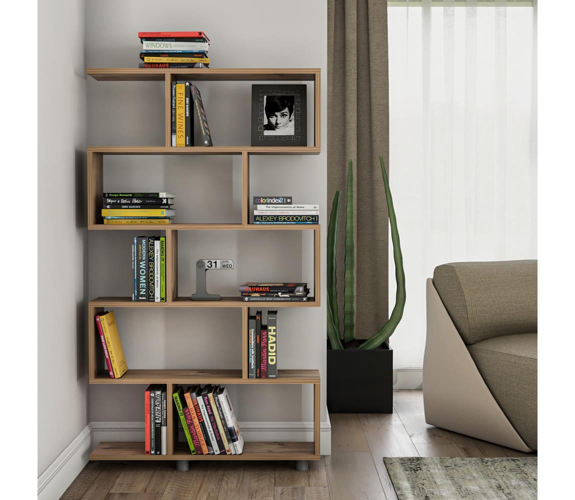 Knihovna ELIF 156x90 cm hnědá