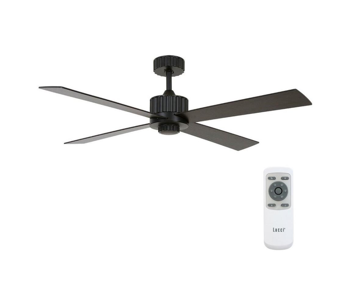 Lucci air Lucci air 213170 - LED Stropní látor NEWPORT černá + dálkové ovládání