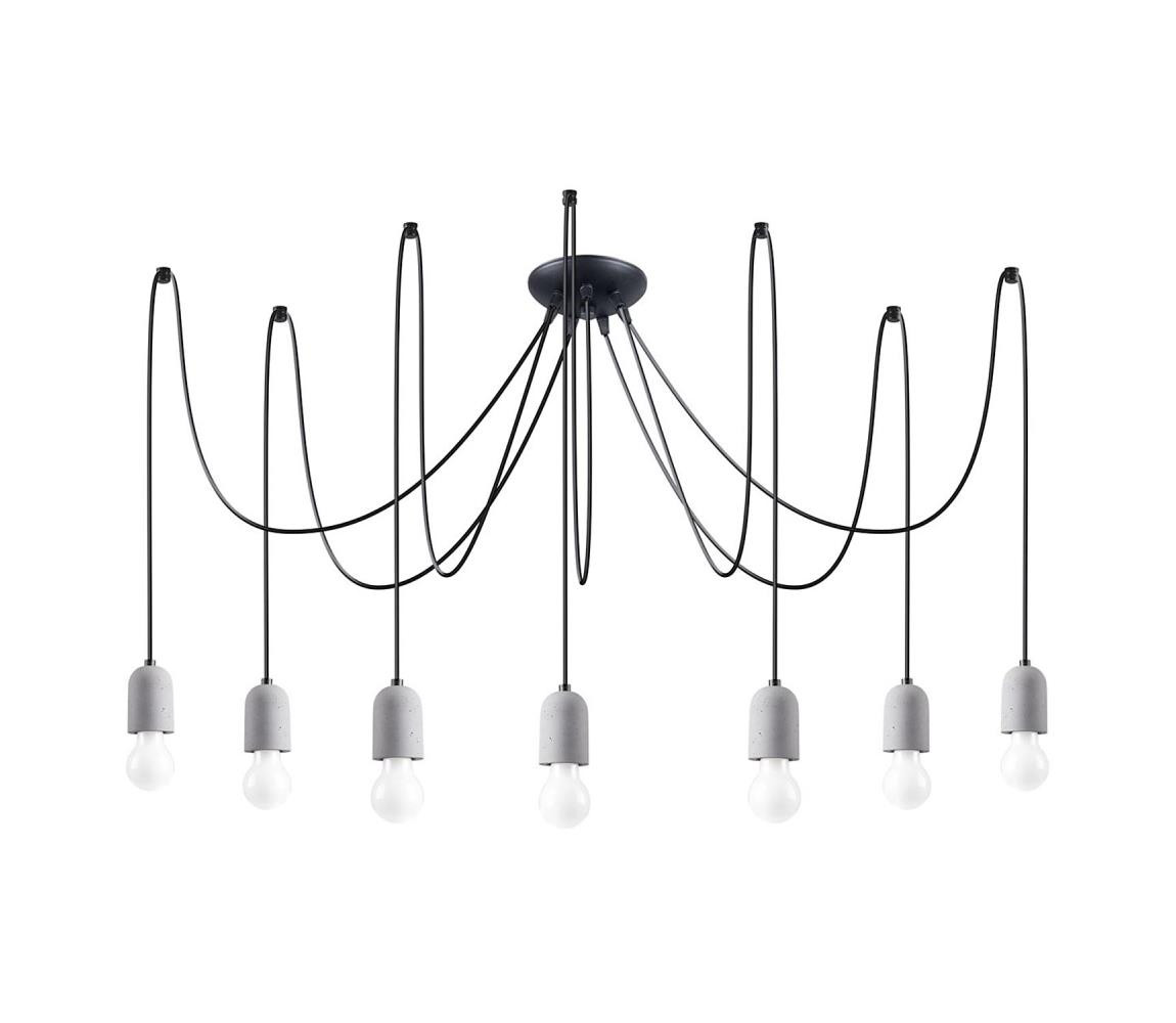 SL.1162 - Lustr na lanku NESO 7xE27/15W/230V pavouk beton