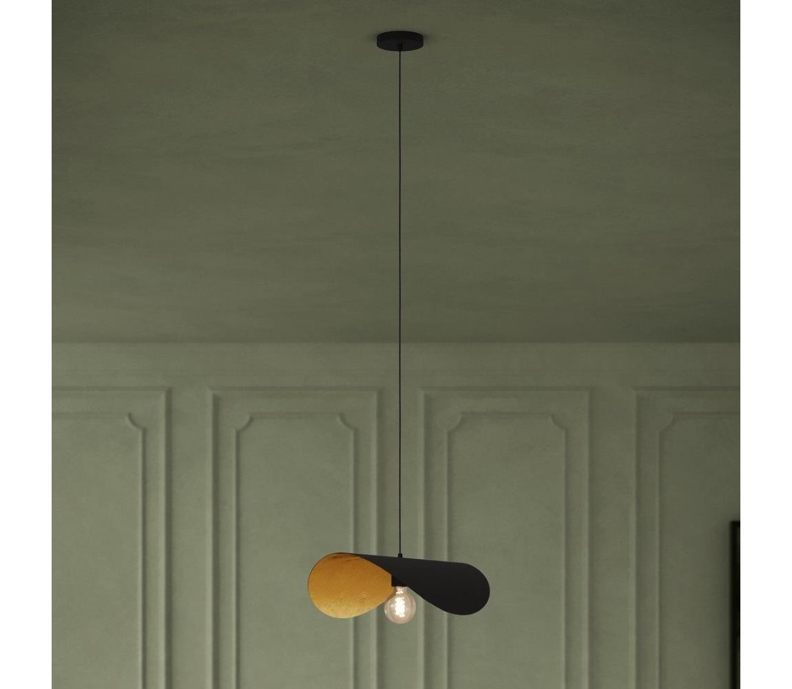 Eglo Eglo 390393 - Lustr na lanku SACEDA 1xE27/40W/230V 53 cm černá/zlatá