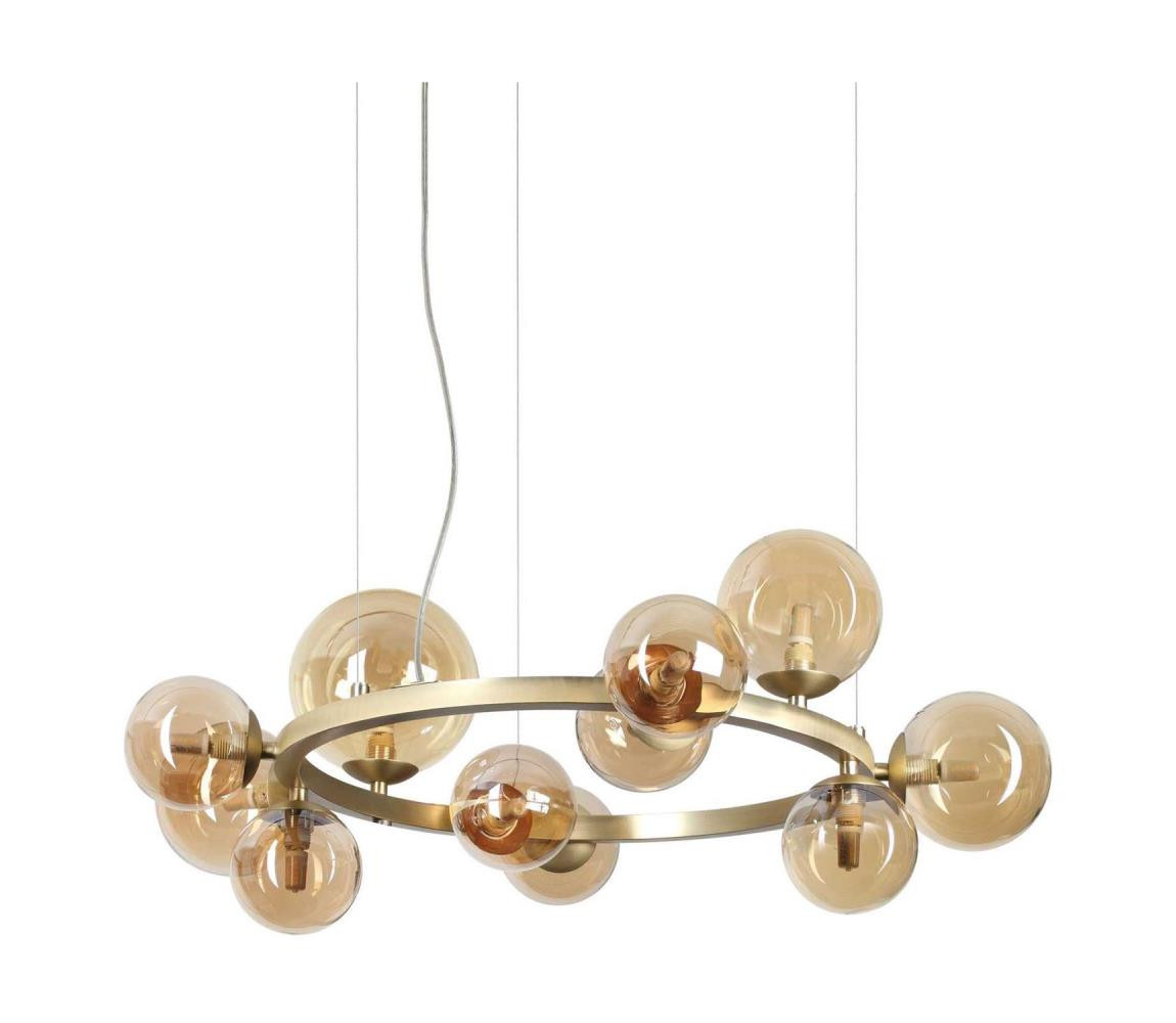 Ideal Lux Ideal Lux - LED Lustr na lanku PERLAGE 11xG9/3W/230V pr. 73 cm zlatá/kouřová