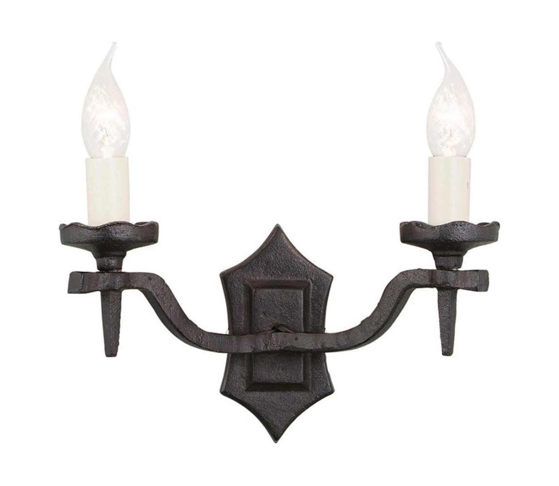 Elstead Elstead RY2B-BLACK - Nástěnné svítidlo RECTORY 2xE14/60W/230V