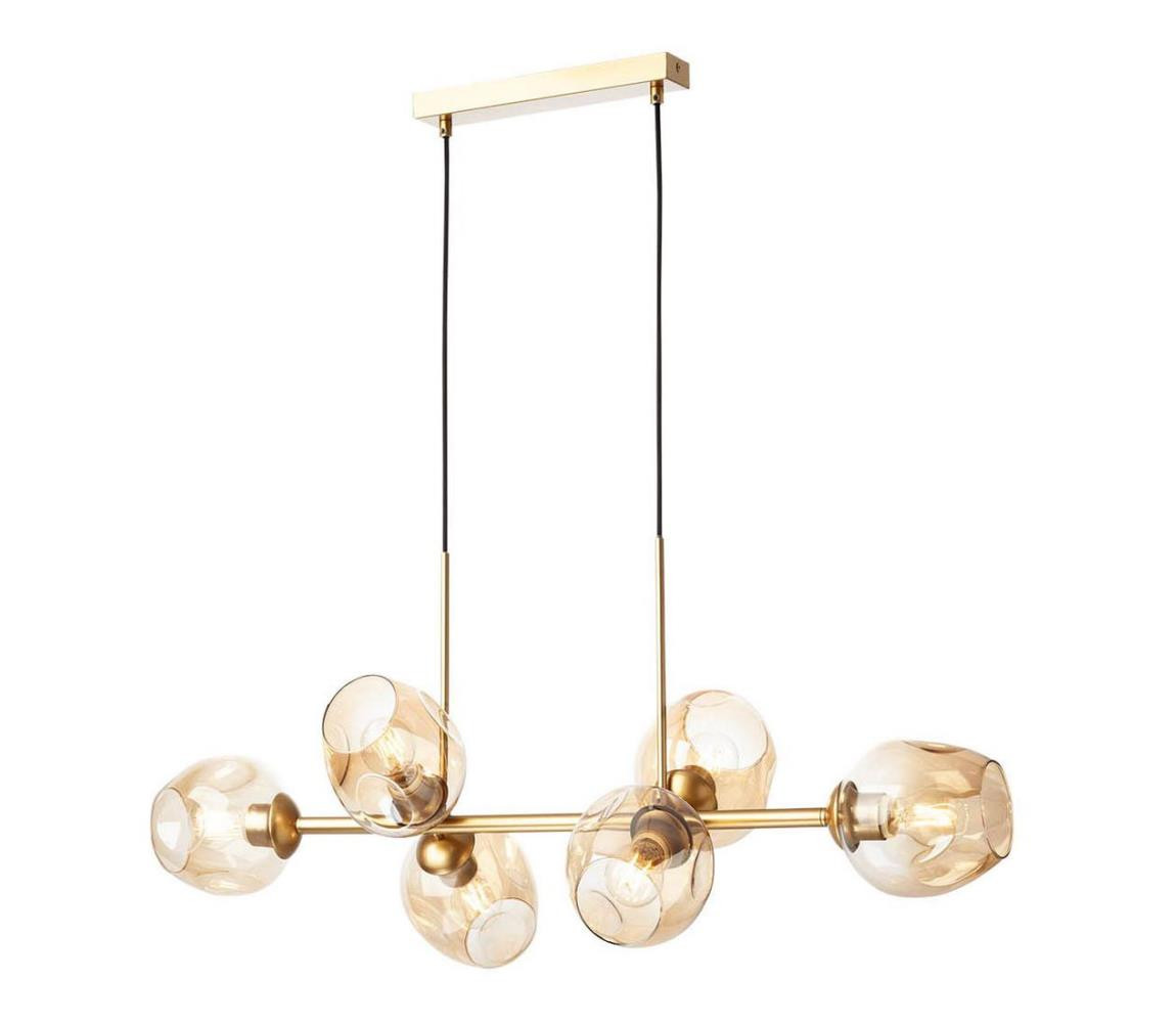 Redo Redo 01-2619 - Lustr na lanku PIERCE 6xE27/42W/230V zlatá/kouřová