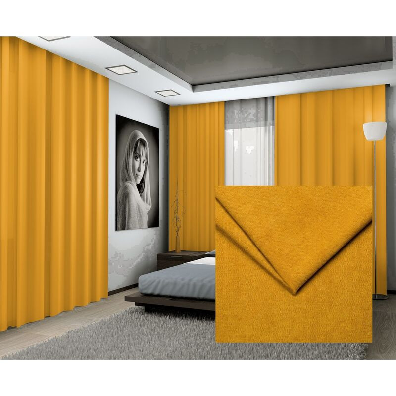 Hotový závěs ENJOY s tunýlkem, hořčicový č. 40, 145 x 245 cm