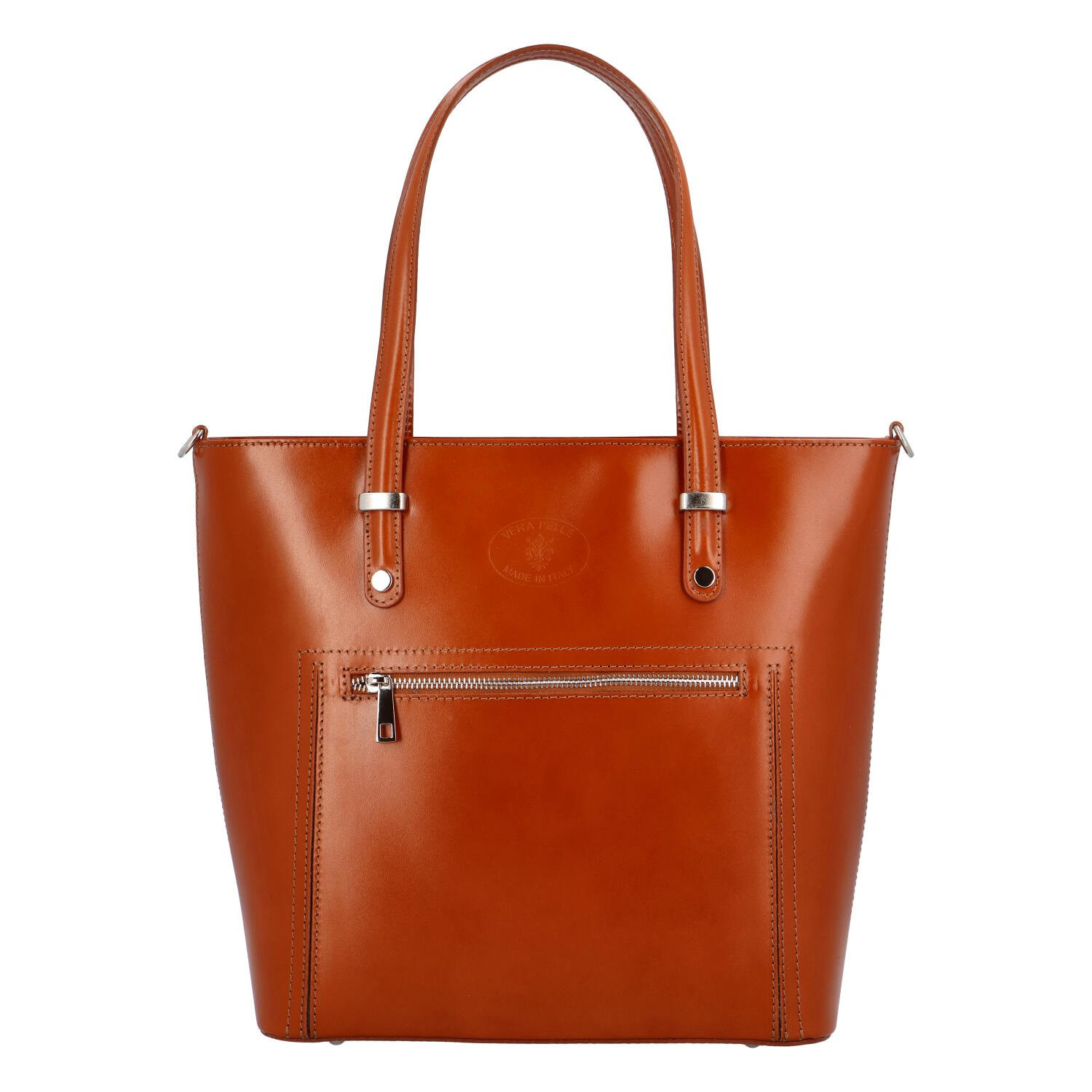 Dámská kožená kabelka koňaková - Delami Andrea koňak