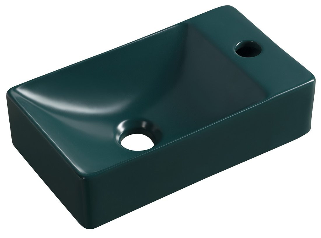 Sapho MARGITHA keramické umývátko 38x22cm, otvor pro baterii vpravo, petrolejová