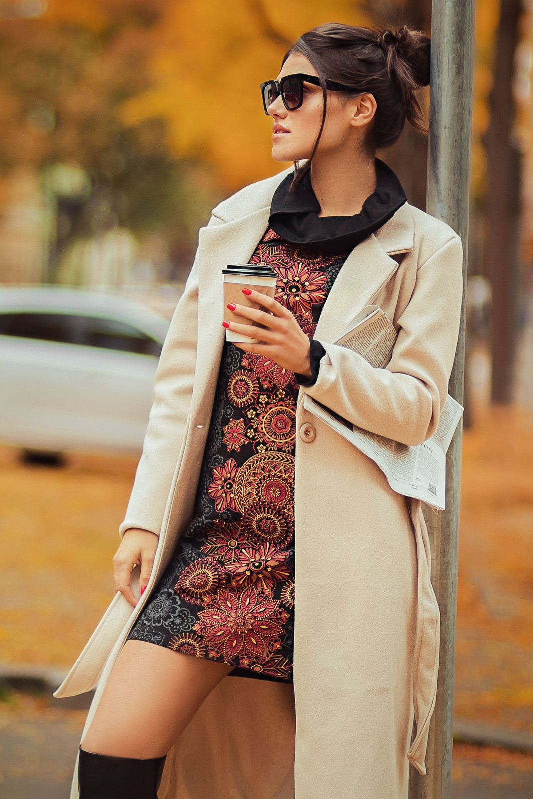 Himalife Tunika/šaty s límcem Lora - černá s červenou Velikost: M