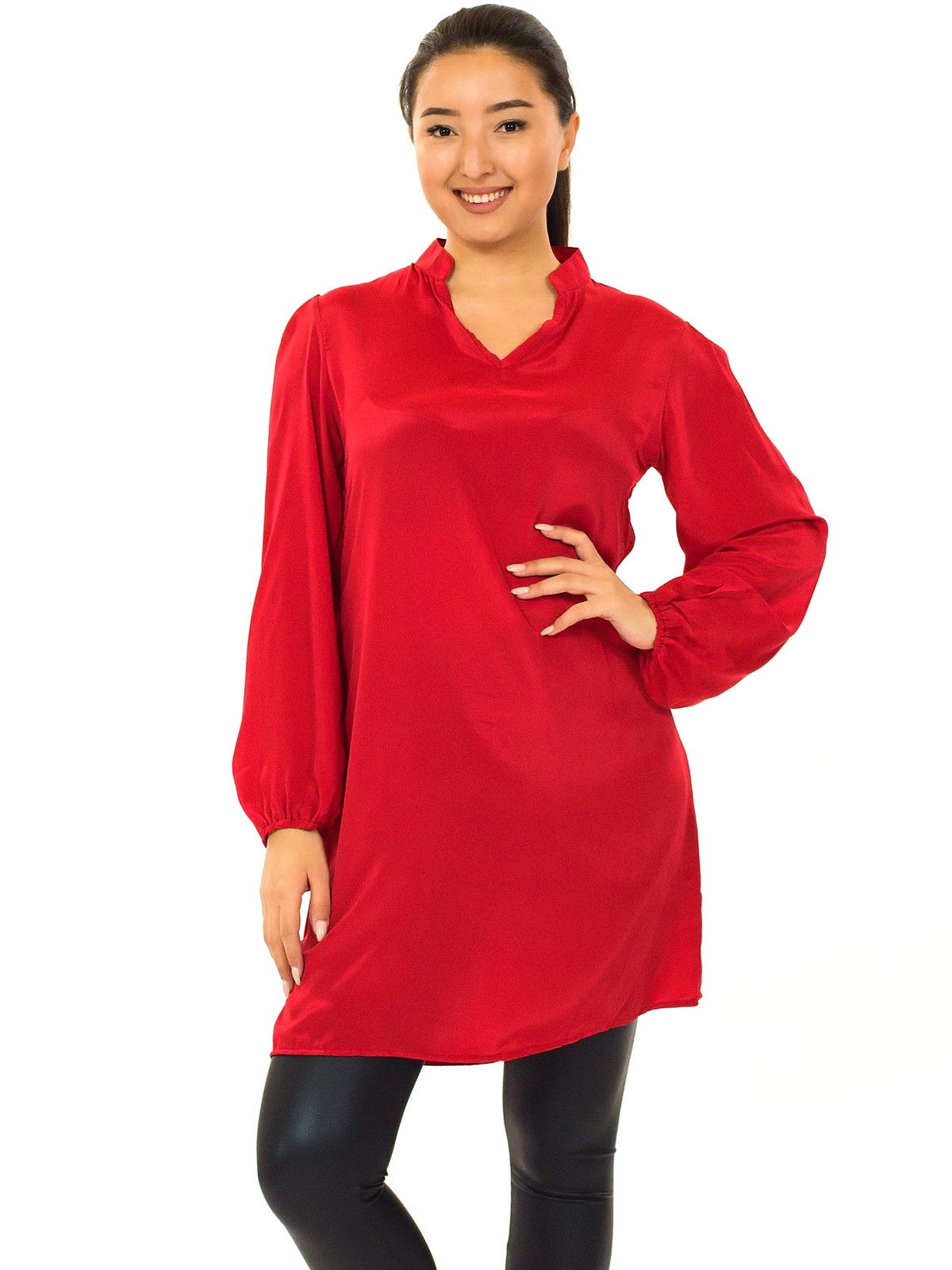 Himalife Košilové šaty Plain - červené Velikost: 3XL