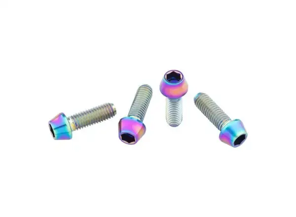 Wolf Tooth šrouby na košík Titanium Oil Slick 4ks