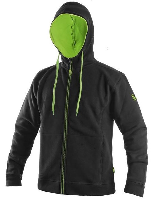 CXS Harrison pánská mikina s kapucí černo zelená
